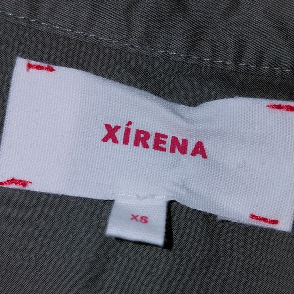 XiRENA Tasha Blouse Women's Size XS Olive Green 100% Cotton Puffed Sleeve - Picture 7 of 7